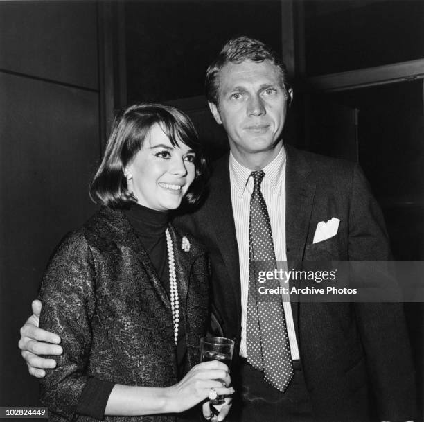 American actress Natalie Wood with actor Steve McQueen , circa 1970.