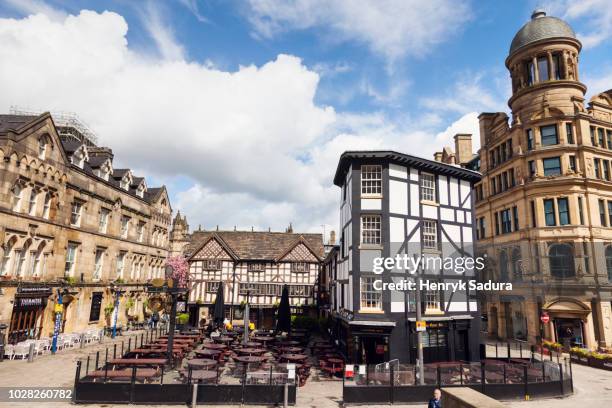 exchange square in manchester - manchester skyline stock pictures, royalty-free photos & images