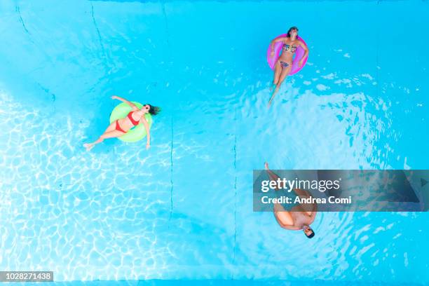 people relaxing at swimming pool - acqua stagnante foto e immagini stock