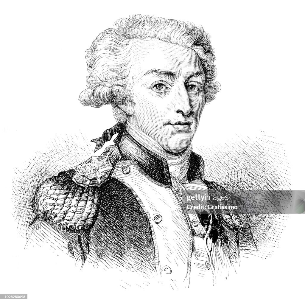 Illustration de portrait de marquis de la Fayette