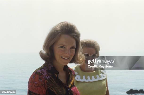 Queen Juliana of the Netherlands and her daughter Princess Irene at Porto Ercole, Italy, 1969.