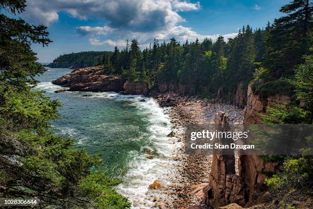 monument cove acadia national park - nordeste imagens e fotografias de stock