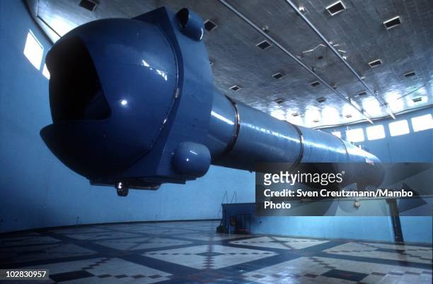 Centrifuge in the training center for astronauts at the so-called star city, on March 17 in Moscow, Russia. The astronauts of the MIR-92 mission were...