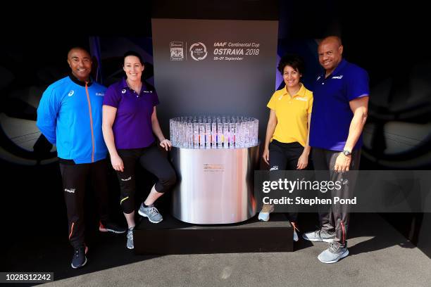 Team Europe Ambassador, Colin Jackson, Team Asia-Pacific Ambassador, Jana Pittman, Team Africa Ambassador, Nezha Bidouane and Team Americas...