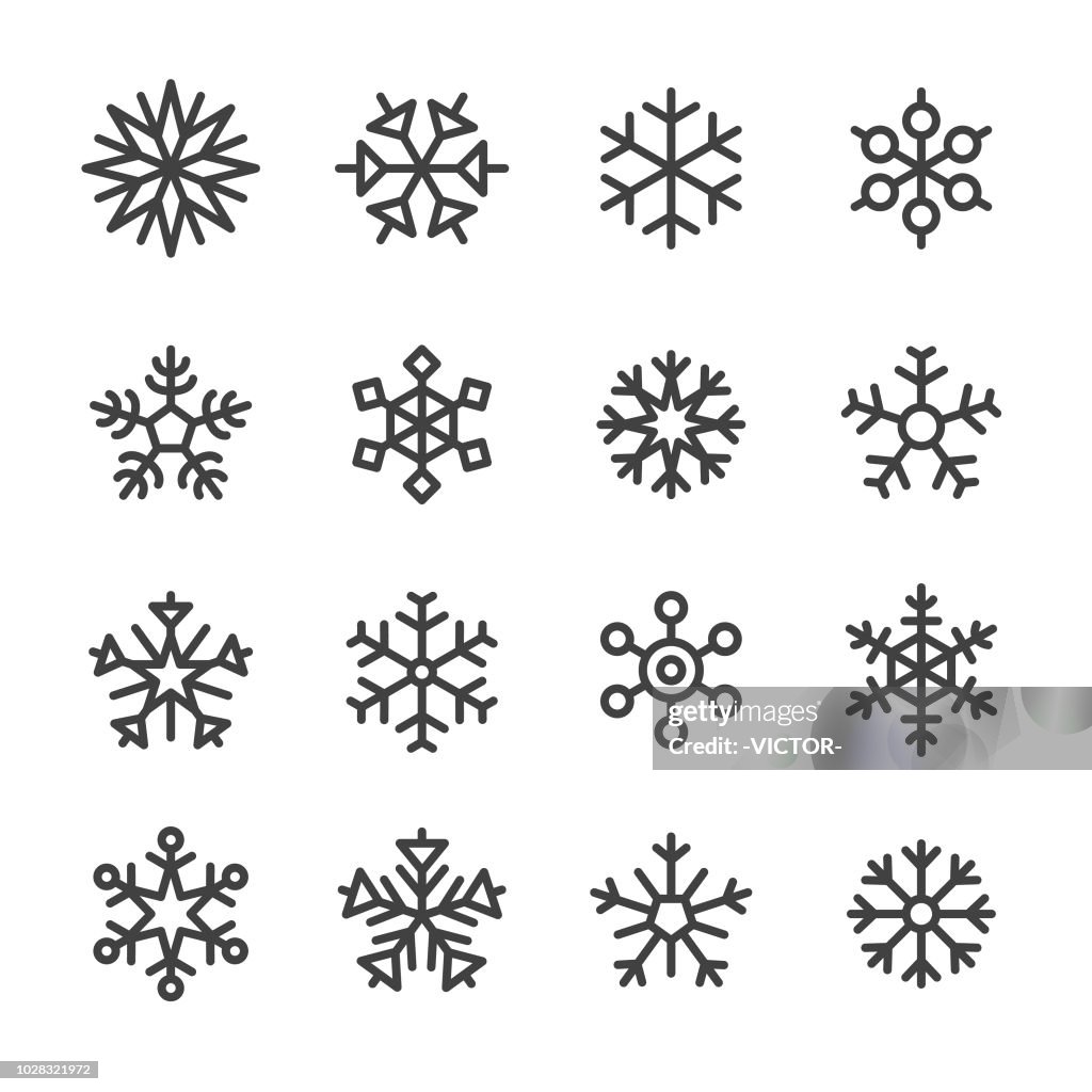 Icone fiocco di neve - Serie Line