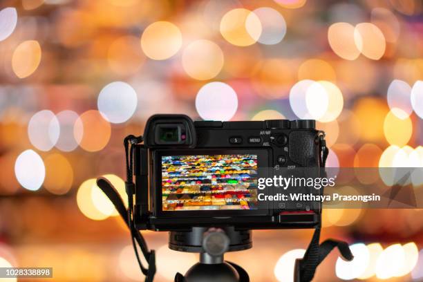 digital camera the night view of city - vision films stock pictures, royalty-free photos & images