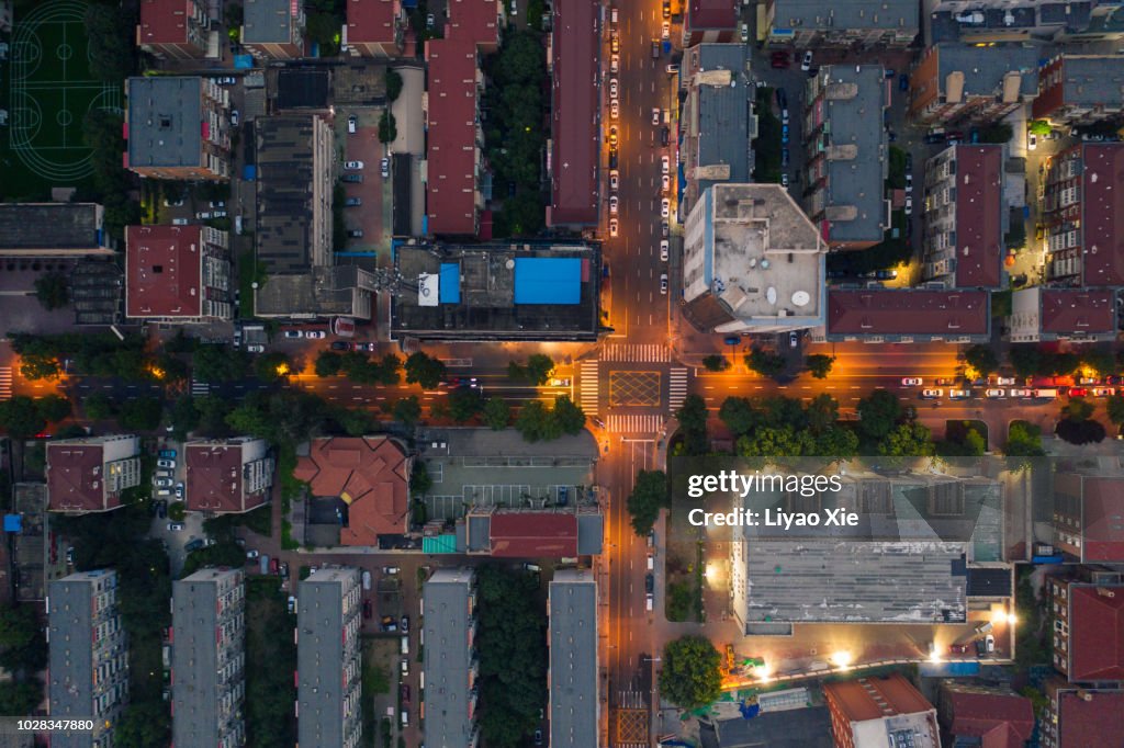 Aerial view of residential building