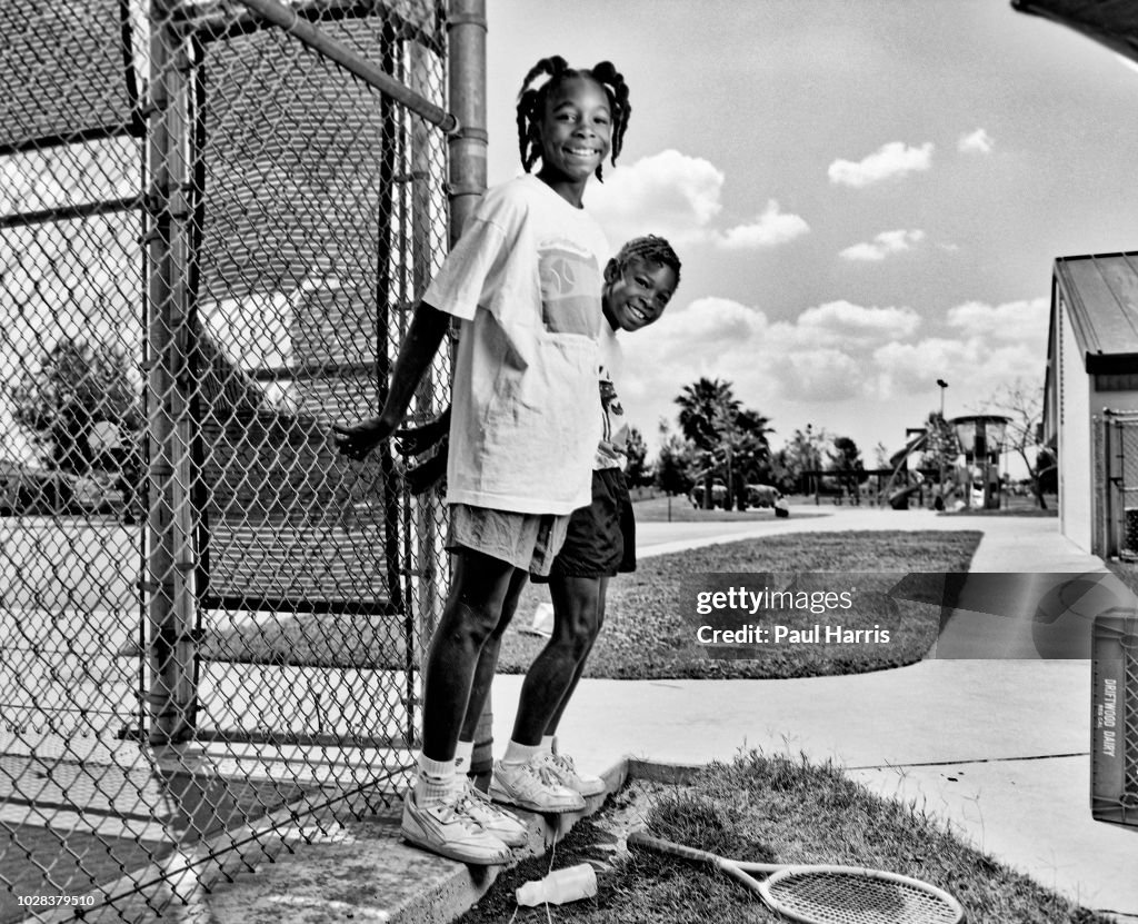 Venus & Serena Williams On Compton Tennis Court