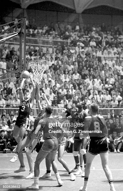 Summer Olympics: USA Jerry West in action, shot vs Soviet Union during Semifinal - Pool B at Palazzo dello Sport. Rome, Italy 7/15/1960 CREDIT: John...