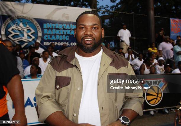 Recording artist Raekwon attends the Entertainers Basketball Classic at Rucker Park on July 12, 2010 in New York City.