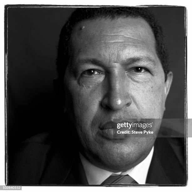 Venezuelan President Hugo Chavez poses for a portrait session in New York on September 21, 2006.
