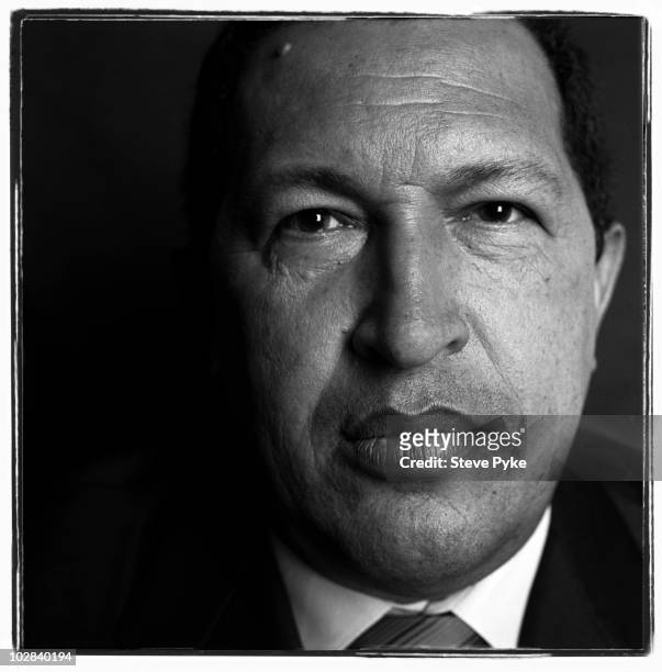 Venezuelan President Hugo Chavez poses for a portrait session in New York on September 21, 2006.