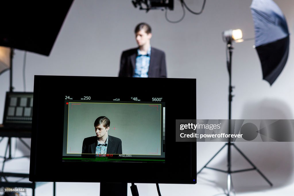 Actor working Behind the Scenes on a Film Set
