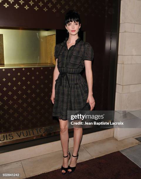 Krysten Ritter arrives at a cocktail party at the Louis Vuitton store on Rodeo Drive on July 13, 2010 in Beverly Hills, California.