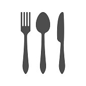 Fork, spoon and knife icon