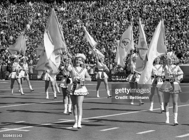 The Dallas Rangerettes entertaining at the Superbowl.