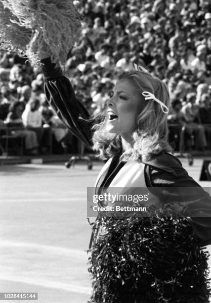 Real honey from any viewpoint is Honey Bear Patty Loisi going through her routine at the Chicago Bear-Oakland Raider game in Soldier Field. Chicago's...