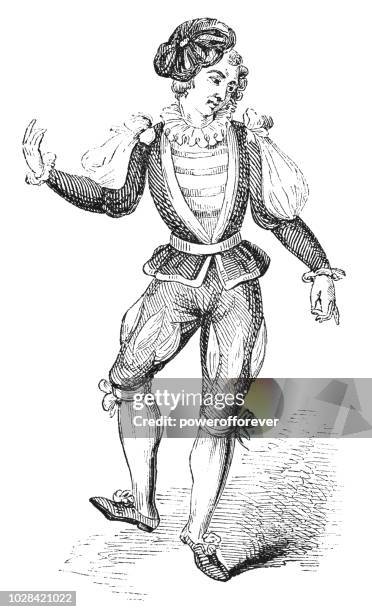 renaissance dancer - man dancing alone stock illustrations