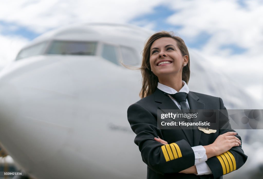 成功した女性パイロットの肖像画