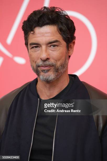Alessandro Gassmann attends "Una Storia Senza Nome" photocall during the 75th Venice Film Festival at Sala Casino on September 7, 2018 in Venice,...