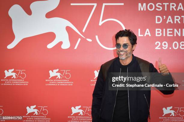 Alessandro Gassmann attends "Una Storia Senza Nome" photocall during the 75th Venice Film Festival at Sala Casino on September 7, 2018 in Venice,...