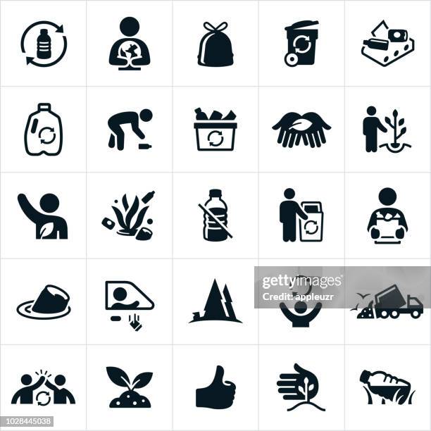 recycle icons - bottle stock illustrations