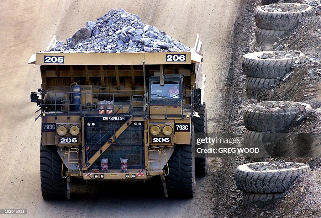 A dump truck carrying 190 tonnes of gold