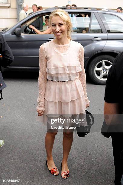 Alexandra Golovanoff arrives at the Dior show as part of Paris Fashion Week Fall/Winter 2011 at Musee Rodin on July 5, 2010 in Paris, France.