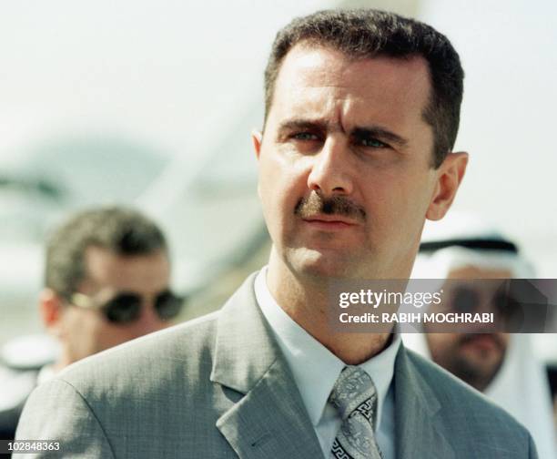 Syrian Colonel Bashar al-Assad attends the opening of the Dubai air show, 14 November 1999. Assad is being groomed to take over from his 69-year-old...