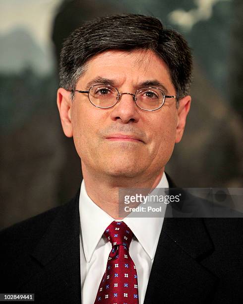 Jacob J. "Jack" Lew looks on as U.S. President Barack Obama announces that he has selected Lew to serve as Director of the Office of Management and...