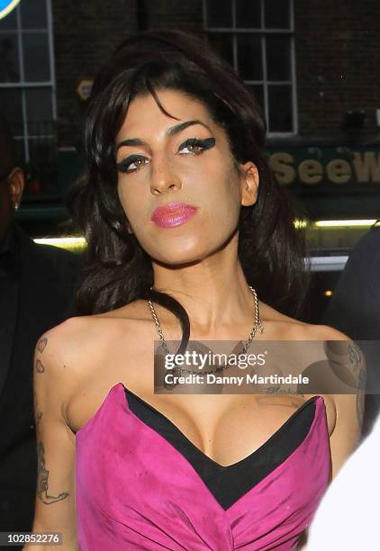 Amy Winehouse attends the Psychosis Premiere at the Prince Charles Cinema, Leicester Square on July 13, 2010 in London, England.