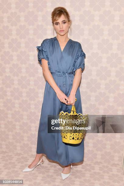 Actress Suki Waterhouse attends the Kate Spade New York Fashion Show during New York Fashion Week at New York Public Library on September 7, 2018 in...