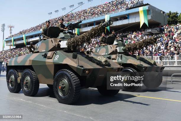 Brazilians celebrate Independence Day with a great military parade at Anhembi Sambodrome on September 7, 2018.