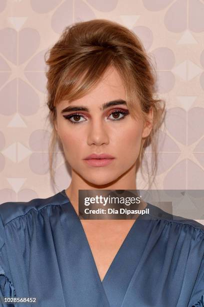 Actress Suki Waterhouse attends the Kate Spade New York Fashion Show during New York Fashion Week at New York Public Library on September 7, 2018 in...