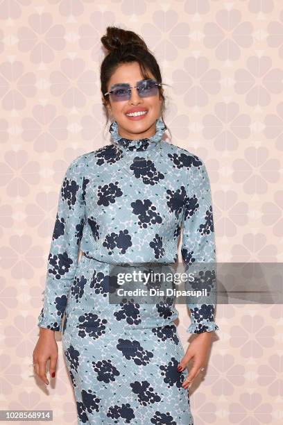 Actress Priyanka Chopra attends the Kate Spade New York Fashion Show during New York Fashion Week at New York Public Library on September 7, 2018 in...