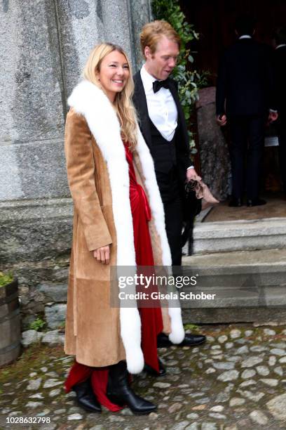 Roberta Benteler and her boyfriend John Glass during the wedding of Prince Konstantin of Bavaria and Princess Deniz of Bavaria, born Kaya, at the...