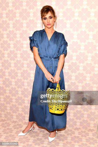Actress Suki Waterhouse attends the Kate Spade New York Fashion Show during New York Fashion Week at New York Public Library on September 7, 2018 in...