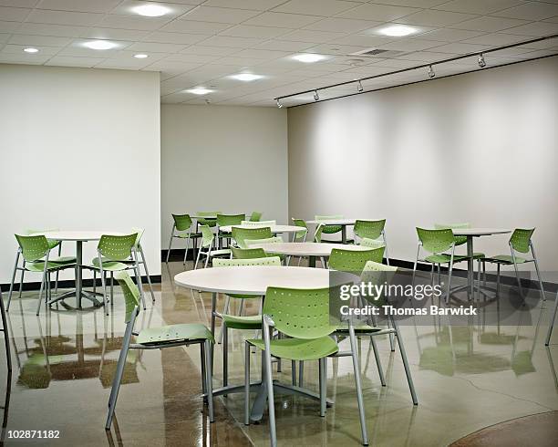 empty lunchroom in office - empty canteen stock pictures, royalty-free photos & images