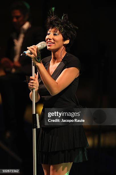 Malika Ayane performs on July 13, 2010 in Portofino, Italy.