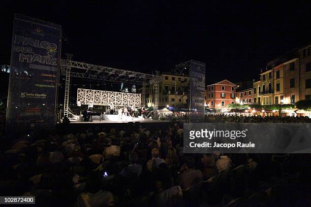 General view of atmosphere as Malika Ayane performs on July 13, 2010 in Portofino, Italy.