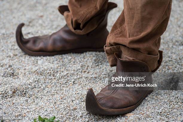 Medieval shoes at the 2018 Festival Mediaval on September 7, 2018 in Selb, Germany. The four-day long festival, which brings together people who...
