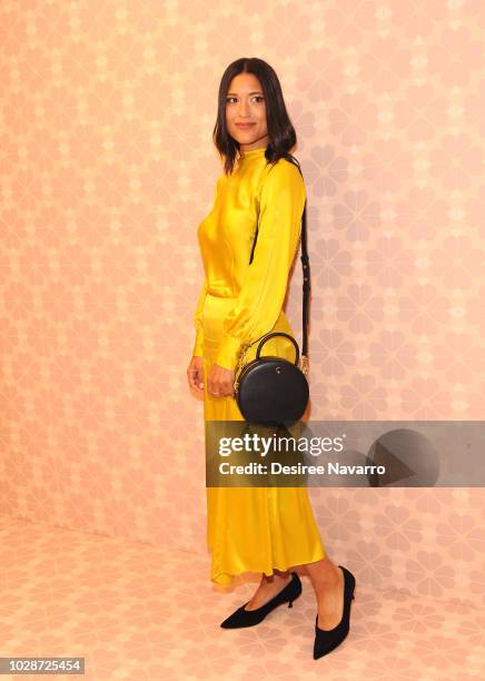 Actress Julia Jones attends Kate Spade New York Fashion Show during New York Fashion Week at New York Public Library on September 7, 2018 in New York...