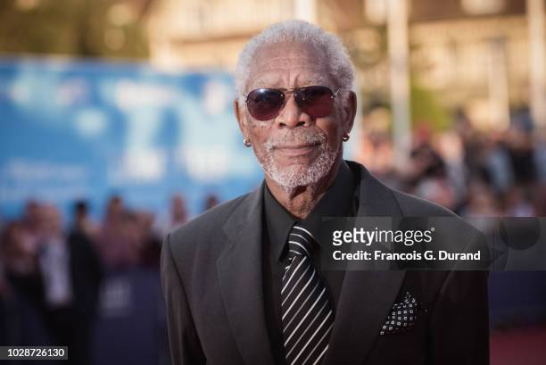 Morgan Freeman attends the "Line Of Fire" Premiere during the 44th Deauville American Film Festival on September 7, 2018 in Deauville, France.