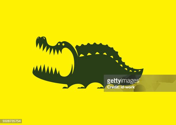 krokoleder-symbol - krokodil stock-grafiken, -clipart, -cartoons und -symbole