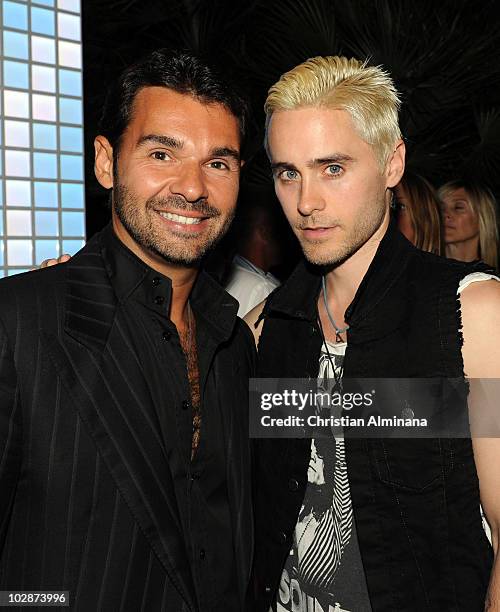 Byblos Hotel owner Antoine Chevanne and Jared Leto attend the Byblos Summer Party at Byblos Hotel on July 13, 2010 in Saint-Tropez, France.