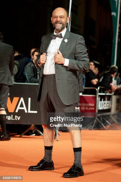 Javier Cansado attends to orange carpet of new comedian schedule of during FestVal in Vitoria, Spain. September 06, 2018.