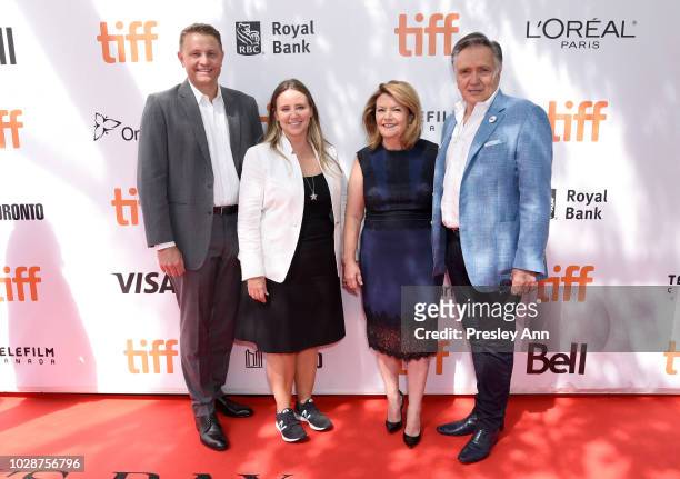 Roger Rueisuli, Alexandra Stewart, Sandy Stewart, and Brian Stewart attend the "Sharkwater Extinction" premiere during 2018 Toronto International...