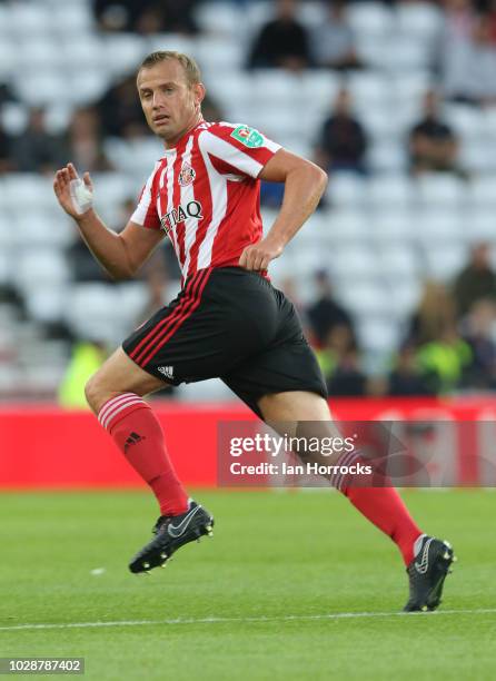 Lee Cattermole of Sunderland during the Carabao Cup First Round between Sunderland and Sheffield Wednesday at Stadium of Light on August 16, 2018 in...
