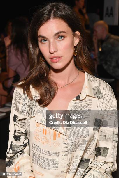 Rainey Qualley attends the Monse front row during New York Fashion Week: The Shows at SIR Stage 37 on September 7, 2018 in New York City.