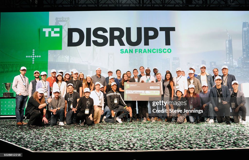 Techcrunch Events Battlefield contestants onstage during Day 3 of TechCrunch Disrupt SF ...